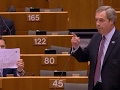 Farage Heckled as He Defends Trump in Europe
