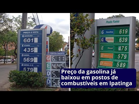 Preço da gasolina já baixou em postos de combustíveis em Ipatinga