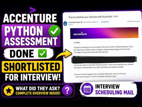 🚀 Accenture Python Assessment Done ✅ Shortlisted for Interview | What Questions Were Asked?