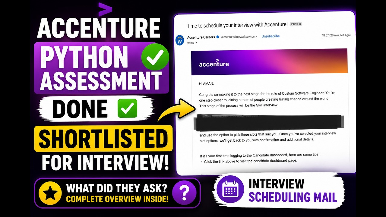 🚀 Accenture Python Assessment Done Shortlisted for Interview | What ...