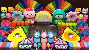 Rainbow Slime | Mixing Random Things into Glossy Slime #256