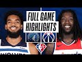Minnesota Timberwolves vs. Washington Wizards Full Game Highlights | NBA Season 2021-22
