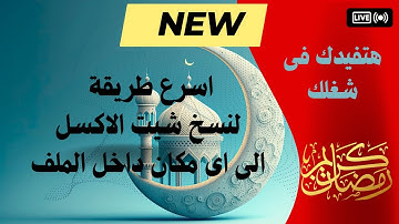 الاكسل | اسهل واسرع طريقة لنسخ شيت الاكسل ورقة العمل  الى اى مكان داخل ملف الاكسيل مع عماد غازى رحمه