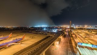 Time -Lapse Phoenix, AZ Sky Harbor Overnight Haboob Dust Storm 4K