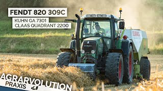 Fendt 820 Vario + Claas Quadrant 2200 Fine Cut • Baling straw | Agrarvolution Praxis