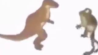 Dinosaur and frog dancing