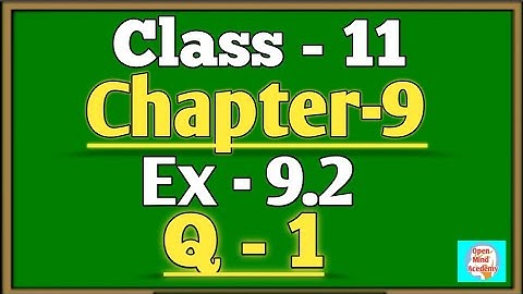 Class-11|Chapter-9(sequence and Series)|Ex-9.2|Q-1