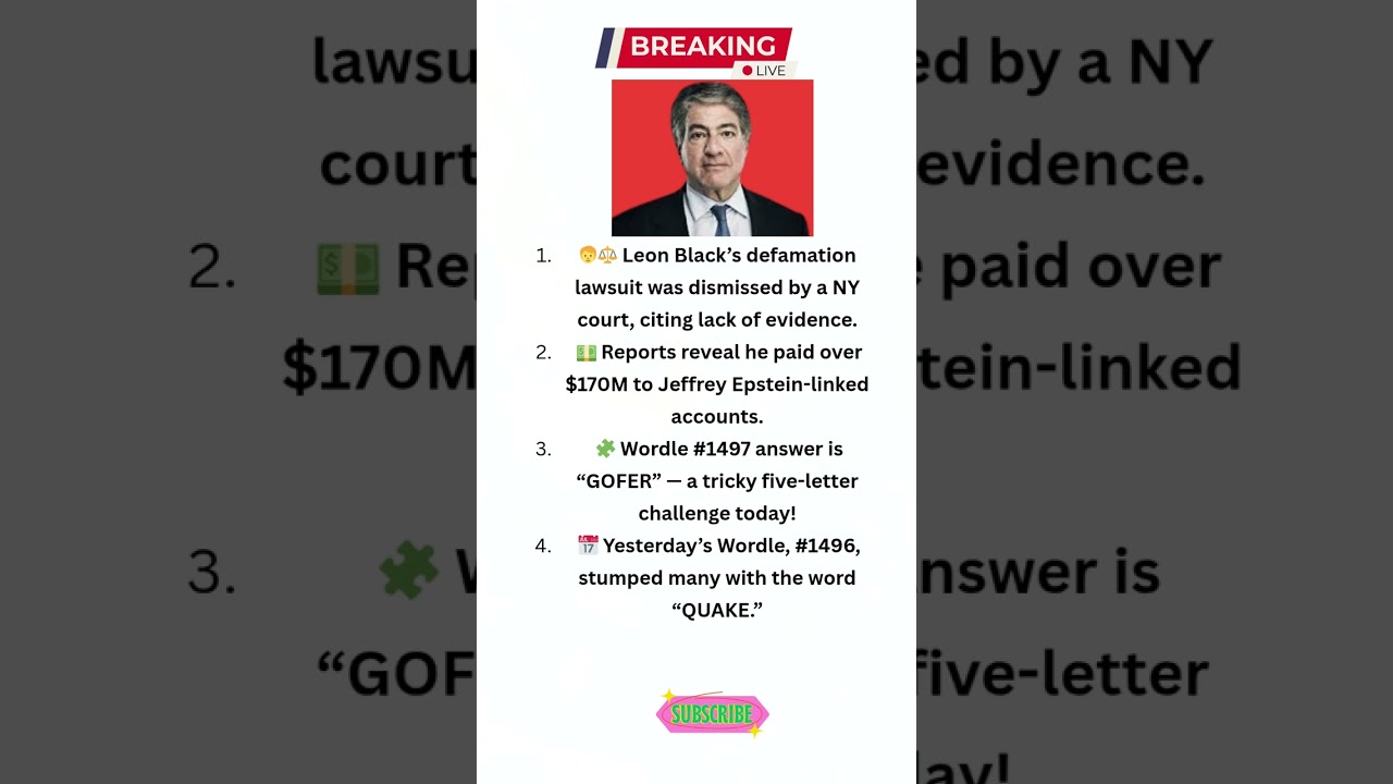 Leon Black Scandal & Wordle Surprise – What You Missed Today!