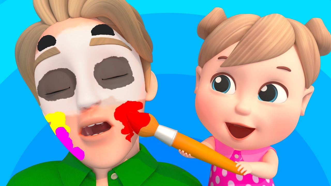 Let's Make Daddy Pretty | Making Daddy Look Like an Animal | NoaCoco Nursery Rhymes for Kids