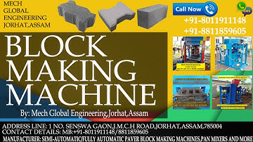 automatic paver block making machine in assam by mech global engineering 8011911148/8811859605