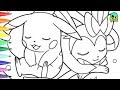 Pokemon Coloring Pages Pikachu Eevee and Sylveon Coloring book Fun