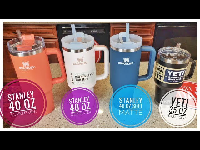 Stanley vs Yeti Tumbler Travel Mug with Straw Lid & Handle 40 oz vs 35oz  Yeti 