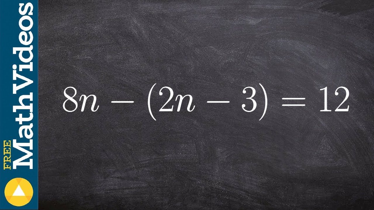 Solving An Equation With Parenthesis Ex5 8n 2n 3 12 Youtube