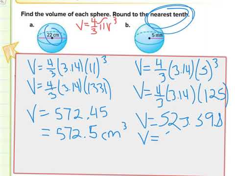 unit volume homework 3 volume of spheres answer key