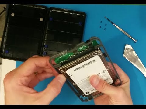 How to take drive out of a Buffalo HD-PUSU3-EU MiniStation portable hard drive - YouTube