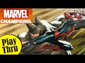 How to play marvel champions the card game  a solo playthrough w spiderman vs rhino