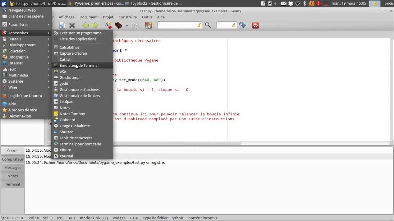 geany et Python - YouTube