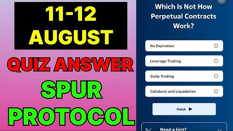 Spur Protocol Quiz Today 11 Aug I Spur Protocol Quiz Answer Today | Spur Protocol Daily Quiz Today