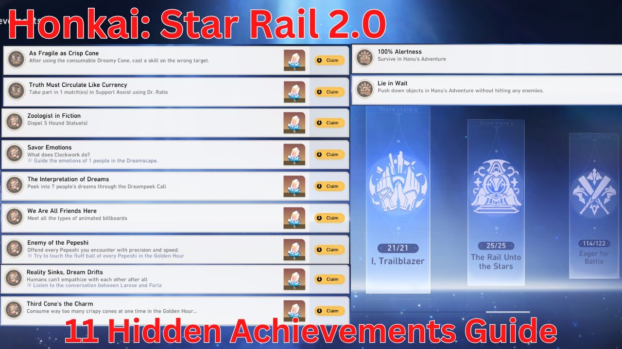 11 Hidden Achievements Guide Part 4【Honkai: Star Rail 2.0】 - YouTube