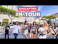 Singapore City Walking Tour in 8K | Guoco Midtown | Bugis Street | Civil District | Marina Bay 🇸🇬🌃