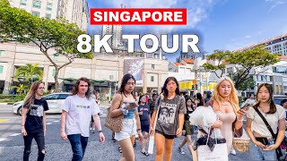 Singapore City Walking Tour in 8K | Guoco Midtown | Bugis Street | Civil District | Marina Bay