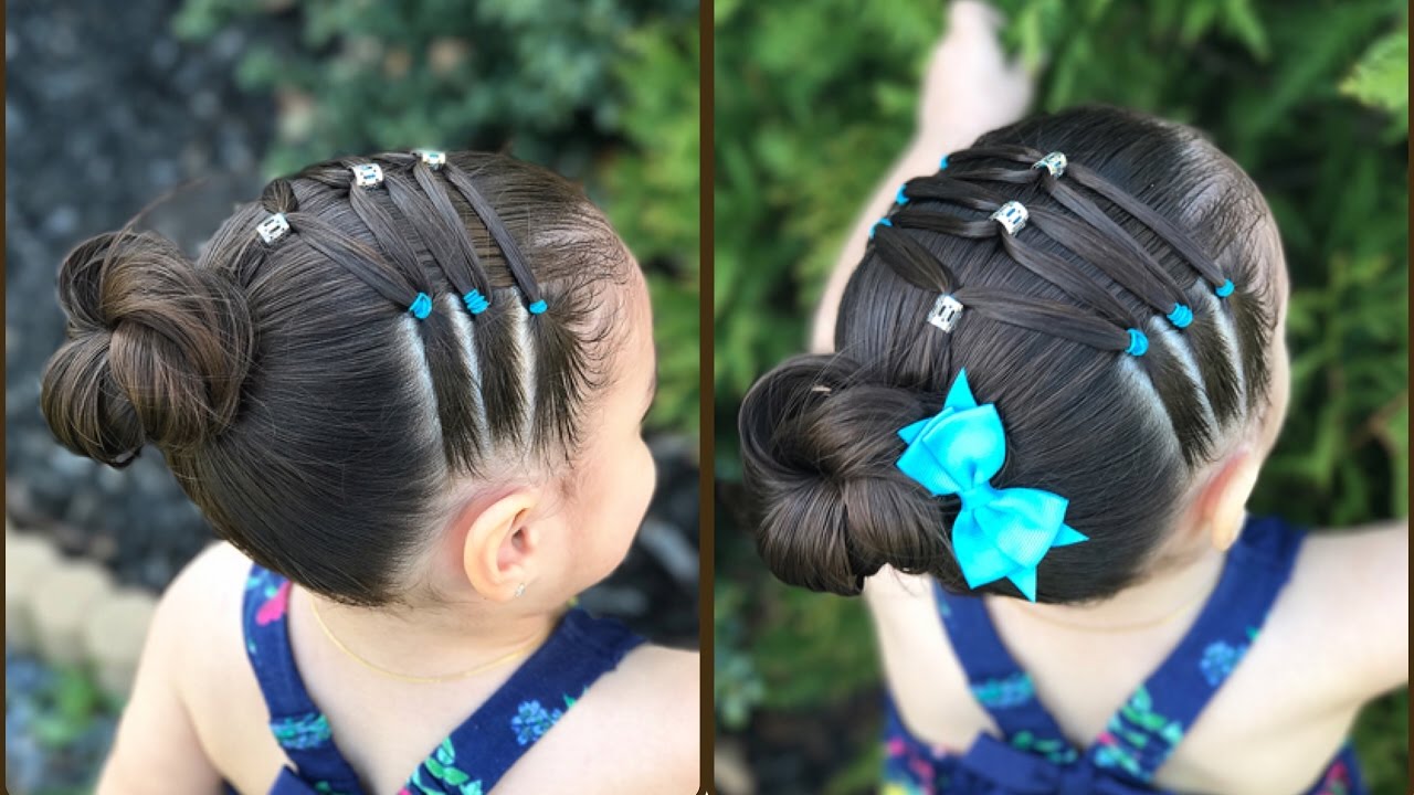 Peinado para niñas con ligas cruzadas|peinados faciles y rapidos de hacer  para niñas|LPH - YouTube