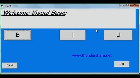 How to make Bold,Italic,Underline  in visual basic 6.0