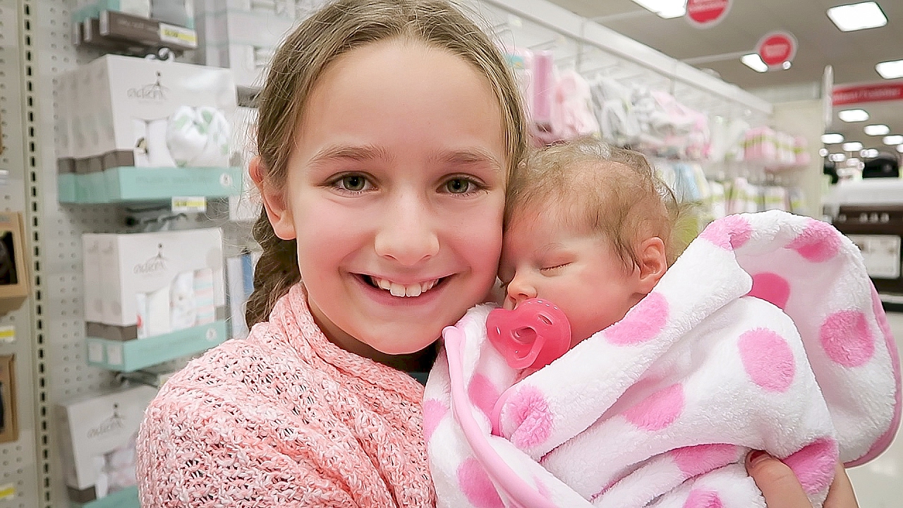 Shopping with Reborn Baby Doll Olivia 