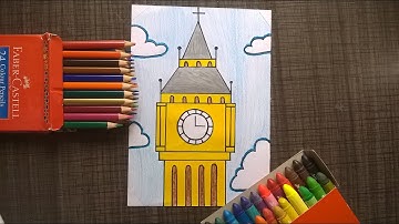 How to draw Big Ben Clock || Very Easy || Step by step || Devika