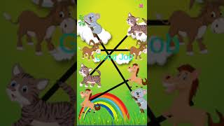 Draw line to match animals for kids learning game screenshot 5