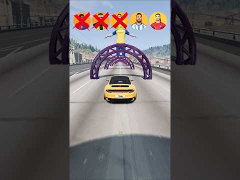 Ronaldo Messi Yamal Benzema Circle Challenge Beamngdrive Simulator Shorts 