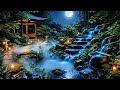 The Most Peaceful Night in Japan 🌙 Bamboo Forest, Waterfall &amp; Lantern Sounds
