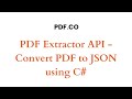 PDF.co Web API - Convert PDF to JSON using C#