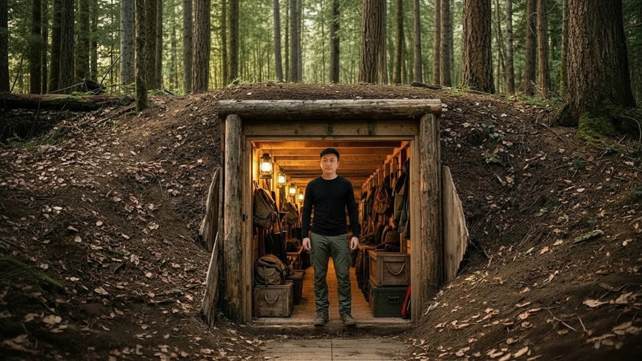 Building a Warm and Secret Bunker for Survival Deep Underground | Bushcraft, Survival Shelter