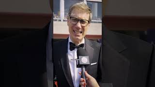 The Mute Detective? Stephen Merchant on the #BAFTATVAwards with P&amp;O cruises red carpet. #britbox