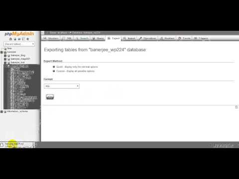 Exporting a MySQL Database via phpMyAdmin