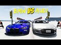 Bmw vs audi cars speed brake test track  beamng drive