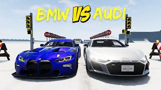 Bmw VS Audi Cars Speed BRAKE Test Track / BeamNG Drive screenshot 4