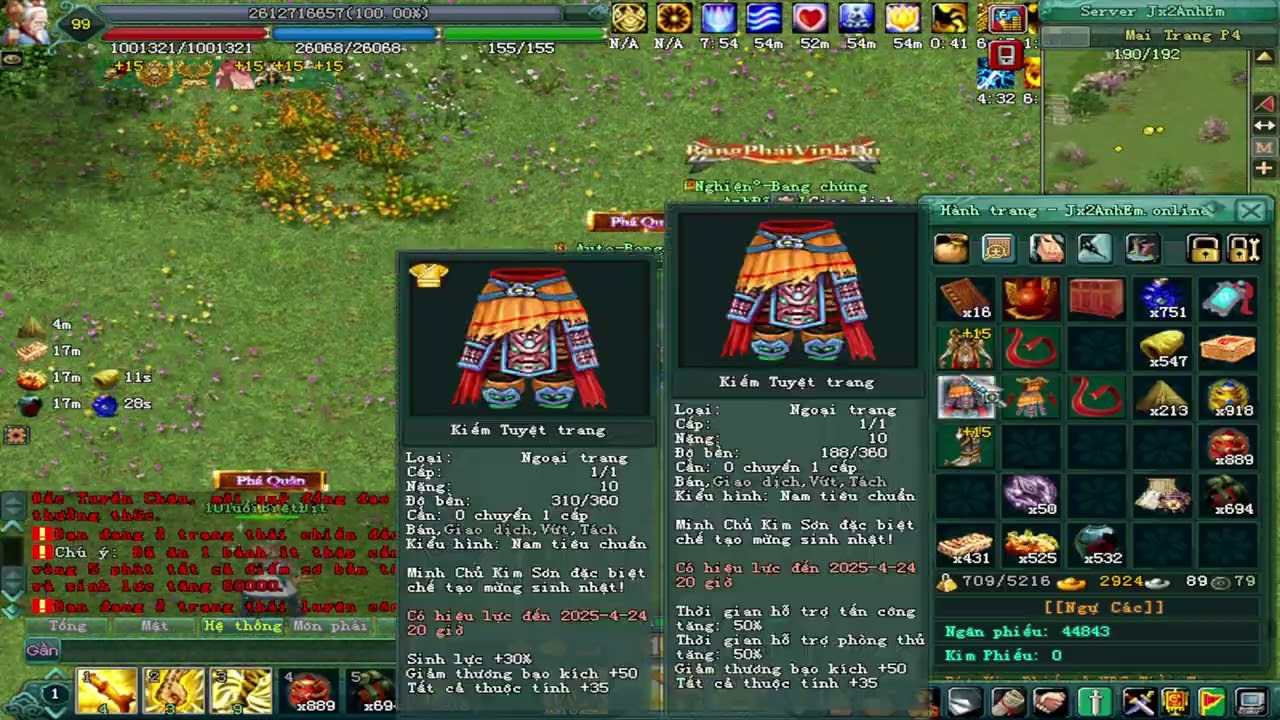 Pk 1-1 TLQ Thiên Dực Soái Sever Jx2AnhEm 22-04-2025