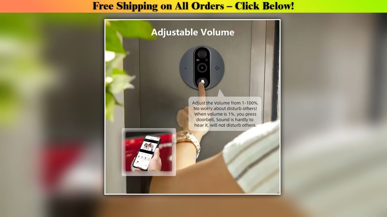 3MP Smart Life Tuya 1080P WiFi Door Bell Eye Battery Powered Peephole PIR 940NM Night Vision