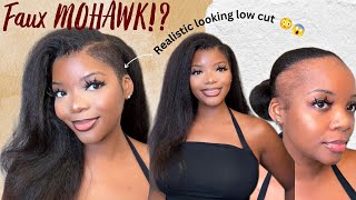 HOW TO CREATE A FAUX MOHAWK w/ Tapered sides!  No Lace Needed! /Ft. Fake Edges