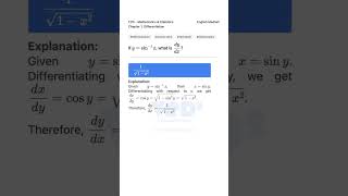 Differentiation Inverse Sine Derivative 12th Math