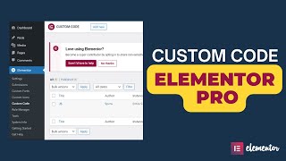 How to Add  Custom Code in Elementor Pro