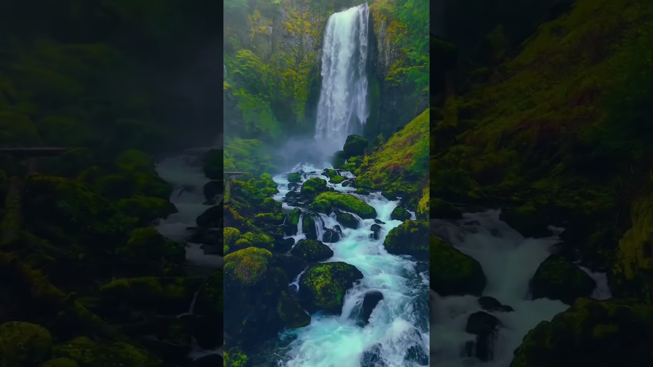 Serene Waterfall Bliss 19 Seconds of Pure Relaxation 🌿💧
