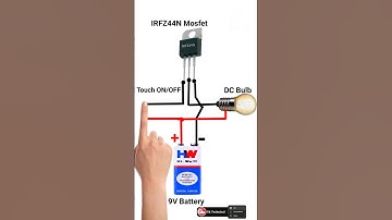 Simple Touch Switch Circuit with IRFZ44N Mosfet #shorts #gktechnical #touchswitch #viral  #youtube