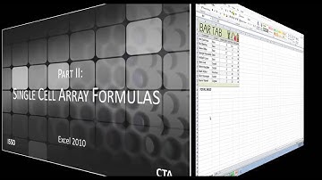 ISS Tip #13 Excel 2010 Speed Tip - Using Array Formulas