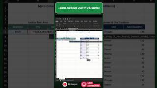 Learn Xlookup Just In 2 Minutes. Excel Quick Tutorial #excelxlookup #excelformula #exceltips
