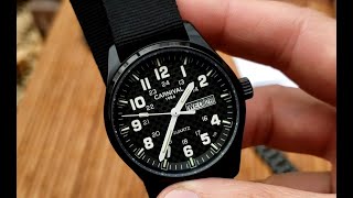 Outdoor watch review - Carnival 1986 Tritium carbon fiber dial field watch