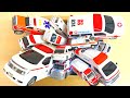 ミニチュアの救急車がサイレンを鳴らして虹色の壁を破壊します!