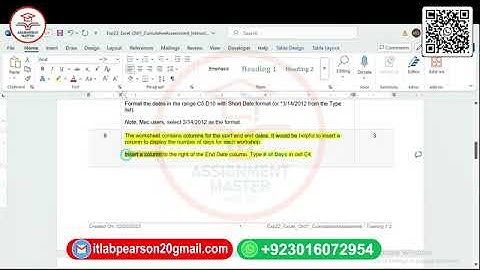 Exp22 Excel Ch01 Cumulative Assessment Training | Exp22_Excel_Ch01_Cumulative_Assessment_Training